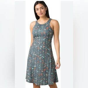 Prana Skypath XS dress in chalkboard sketch pattern.